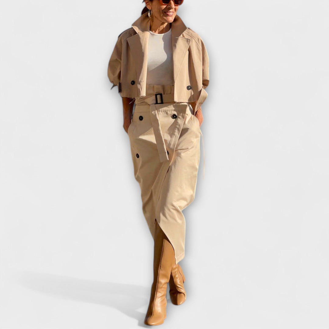 Lyra - Elegante Midi-jack met Rok en Zakken