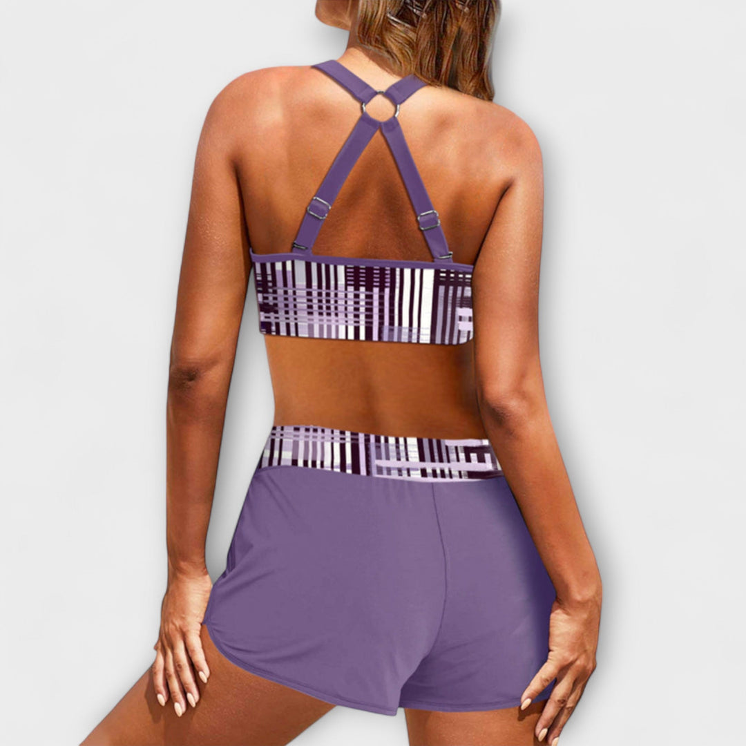 Aaltje - Geribbelde bikini met hoge taille