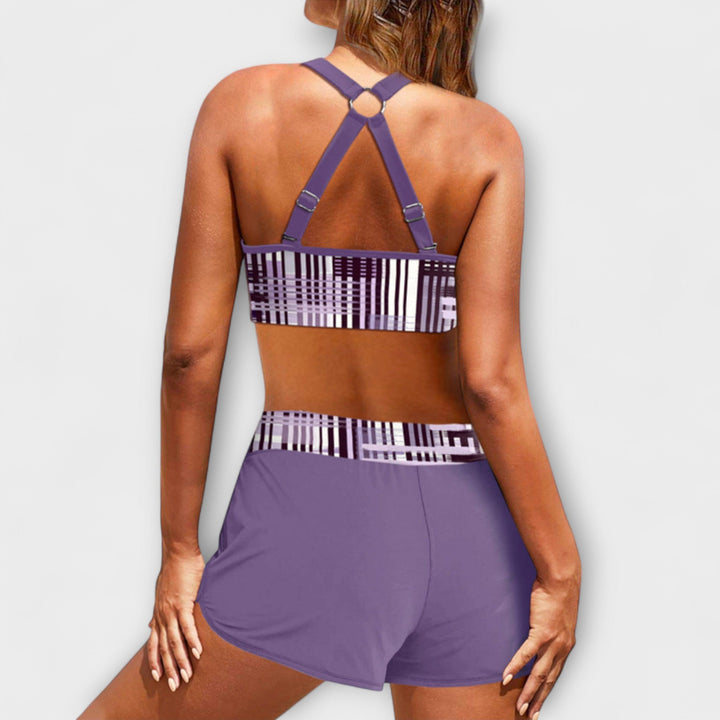 Aaltje - Geribbelde bikini met hoge taille