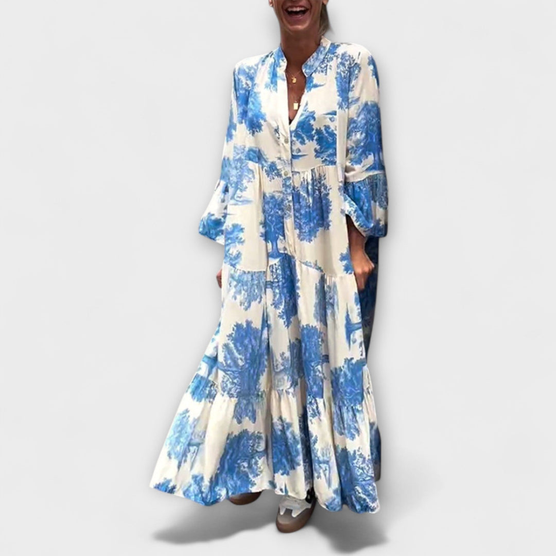 Nerina - Elegante Bloemen-Maxijurk