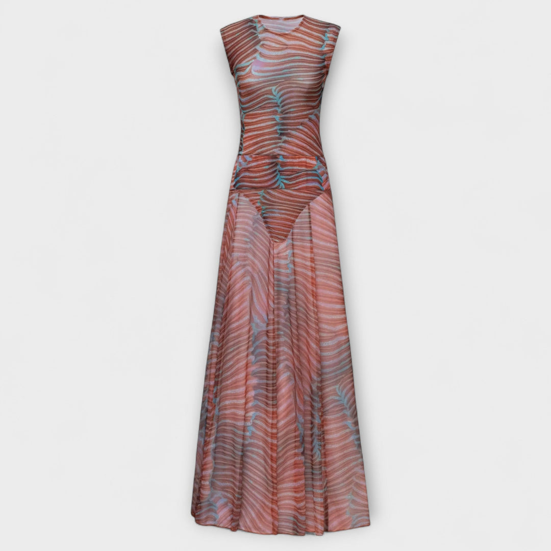 Phoenix - Schimmerende Wellen-Mesh-Bodysuit