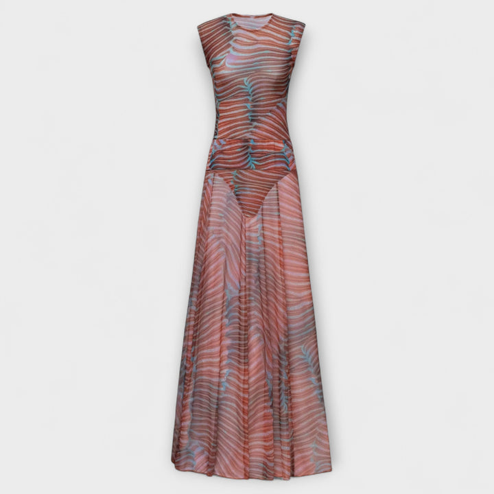 Phoenix - Schimmerende Wellen-Mesh-Bodysuit