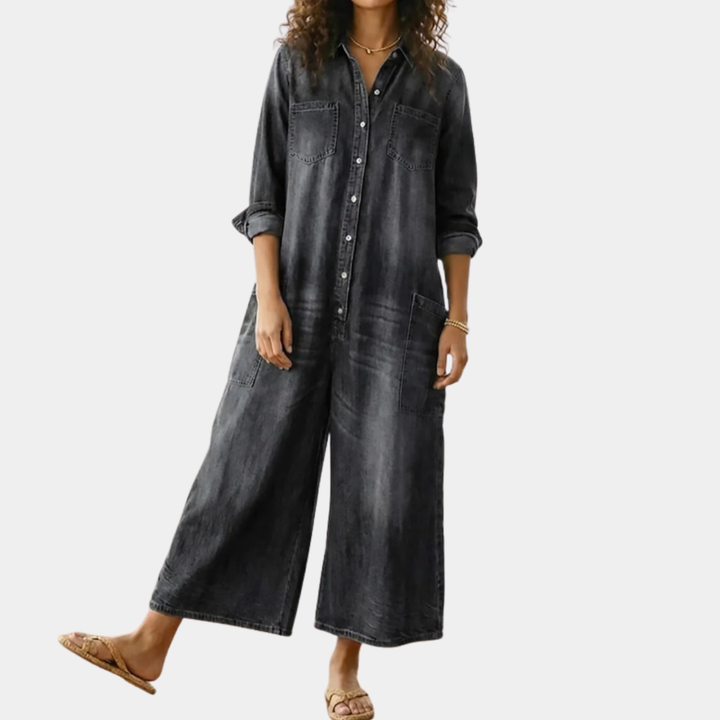 Mónica - Denim Katoenen Jumpsuit