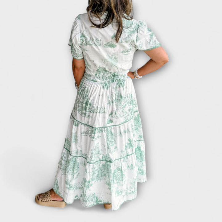 Eliza - Tijdloos Toile Maxi-jurk