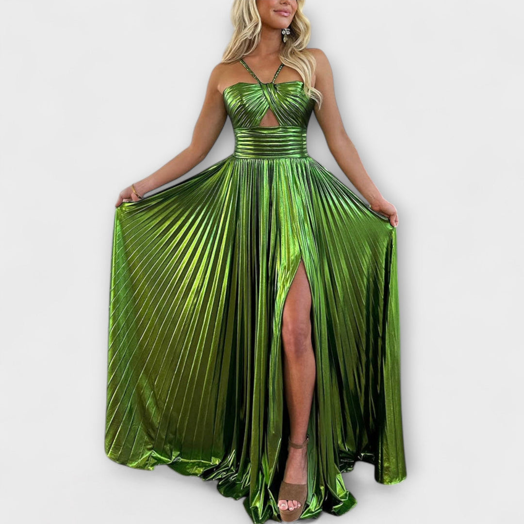 Maxi-jurk met metallic stof