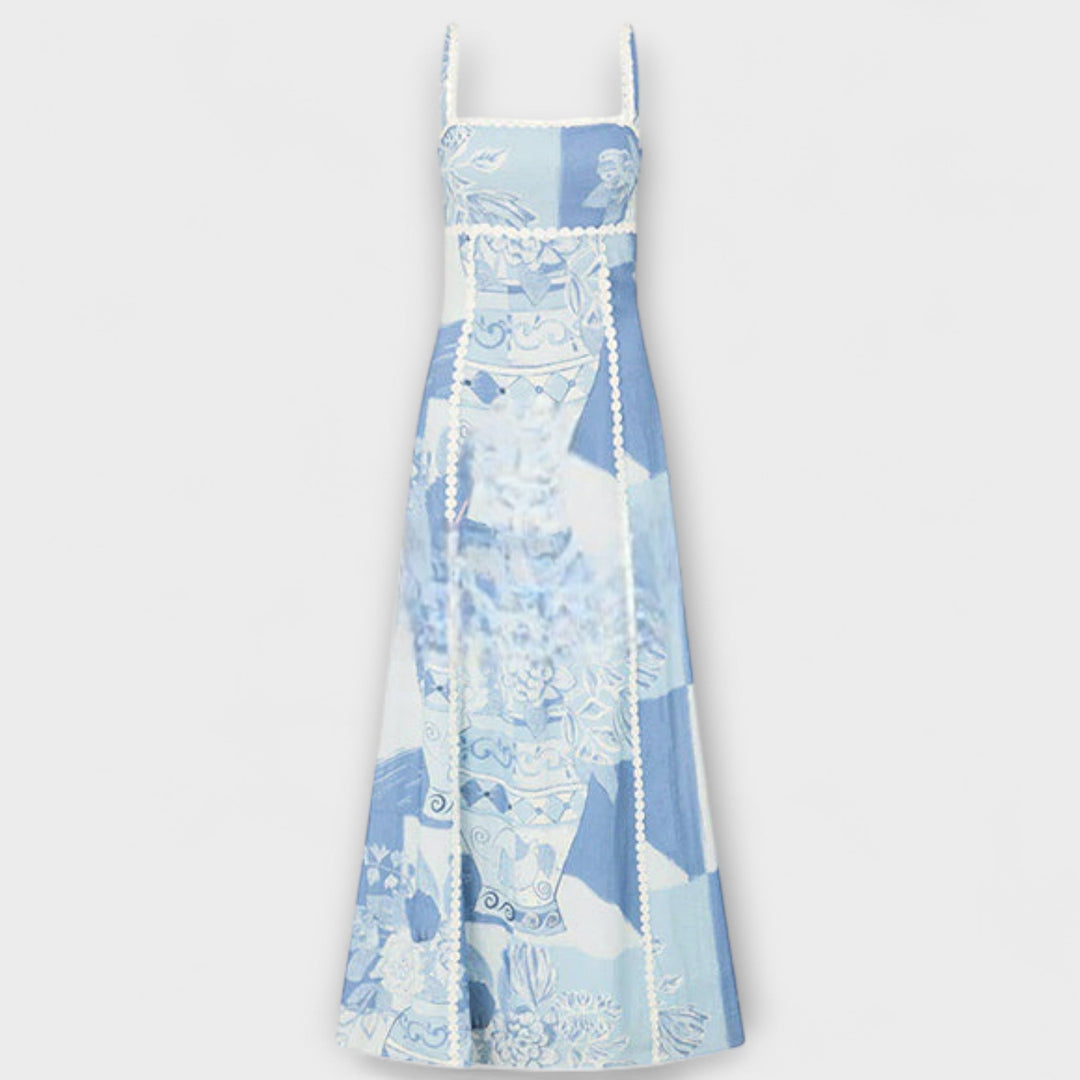 Terazza Ric Rac - Slip Flared Linnen Maxikleed