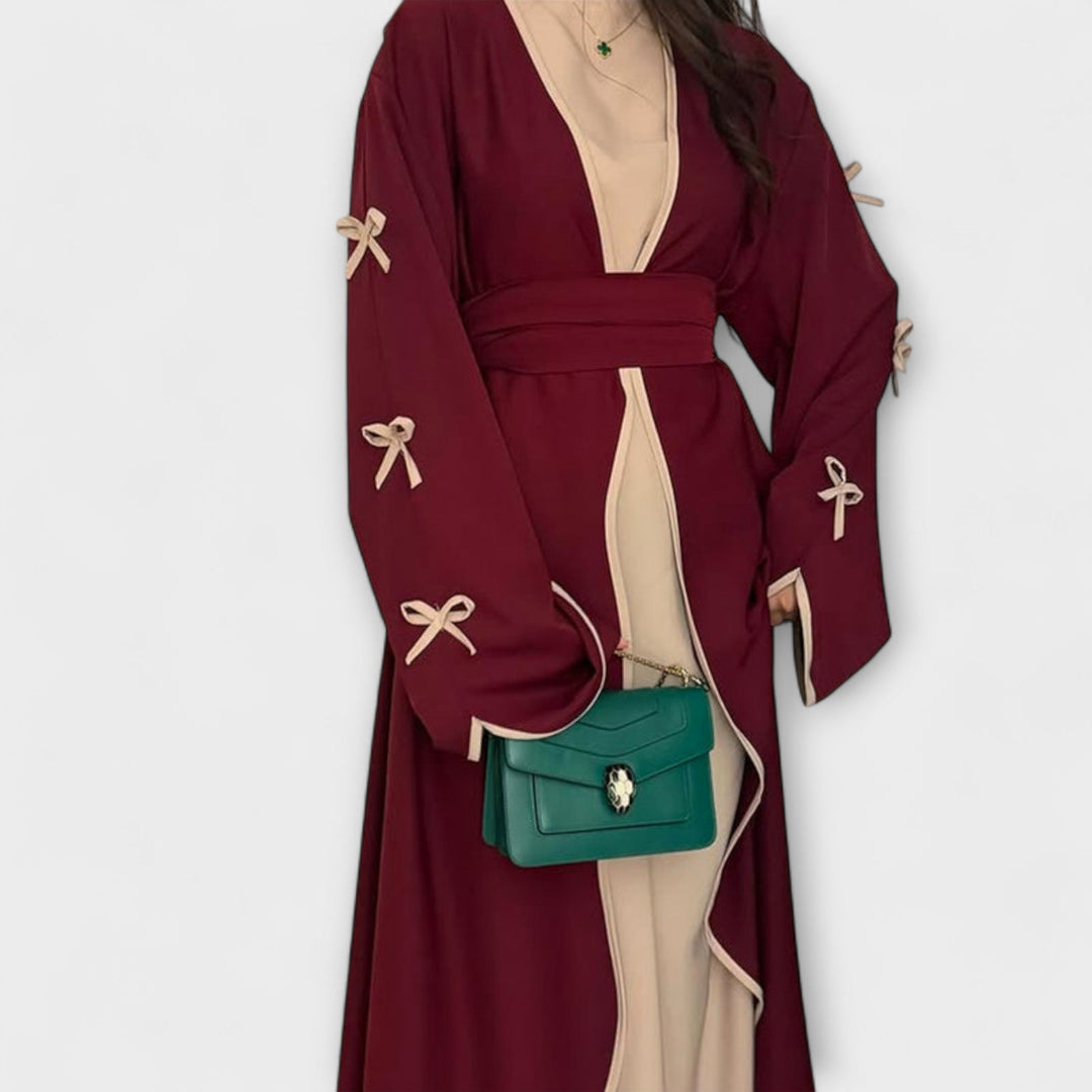Jasmin - Chique Cardigan en Jurk Duo met Strikversiering