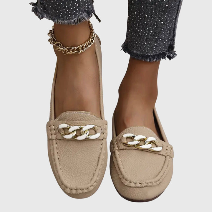 Melissa | Leren loafers met kettingdetail voor dames