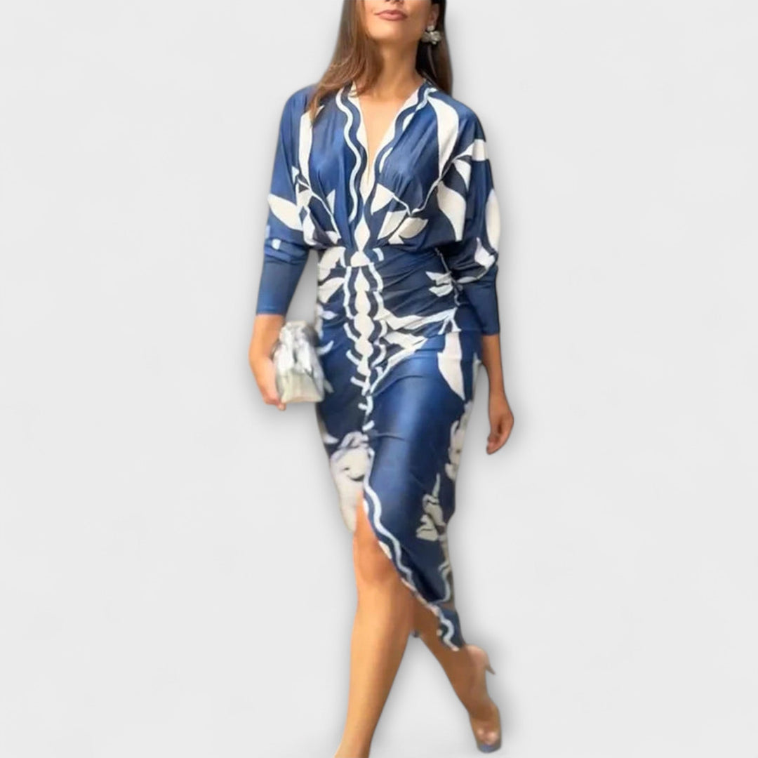 Cleo – Dolman-Midikleed met Braziliaanse print