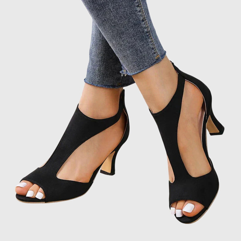 Verena elegante peeptoe-sandalen met hak – roze