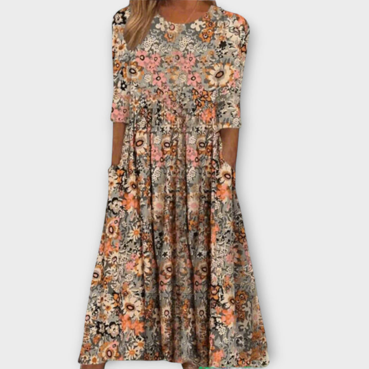 Paula - Elegante bloemenjurk van premium stof