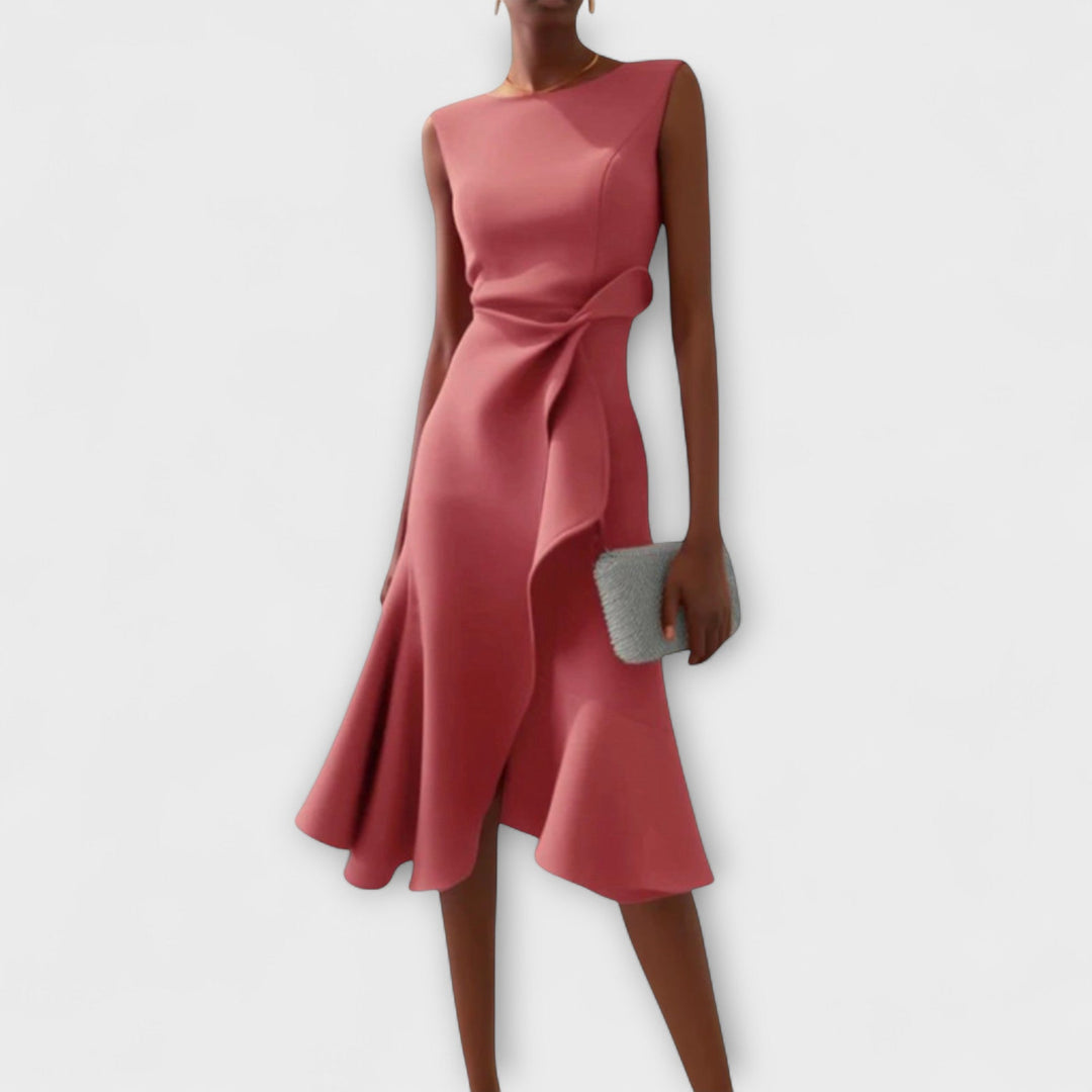Juliette – Draped asymmetrisch Midikleid