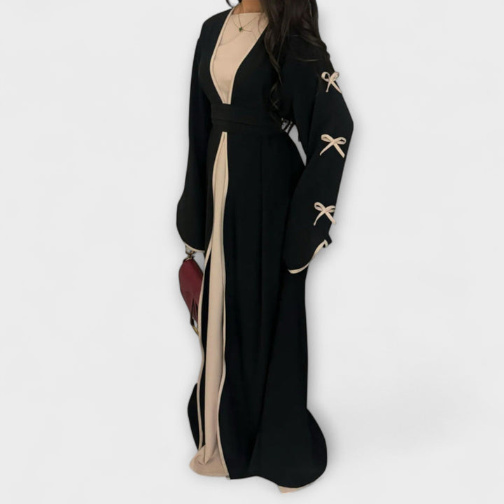 Jasmin - Chique Cardigan en Jurk Duo met Strikversiering