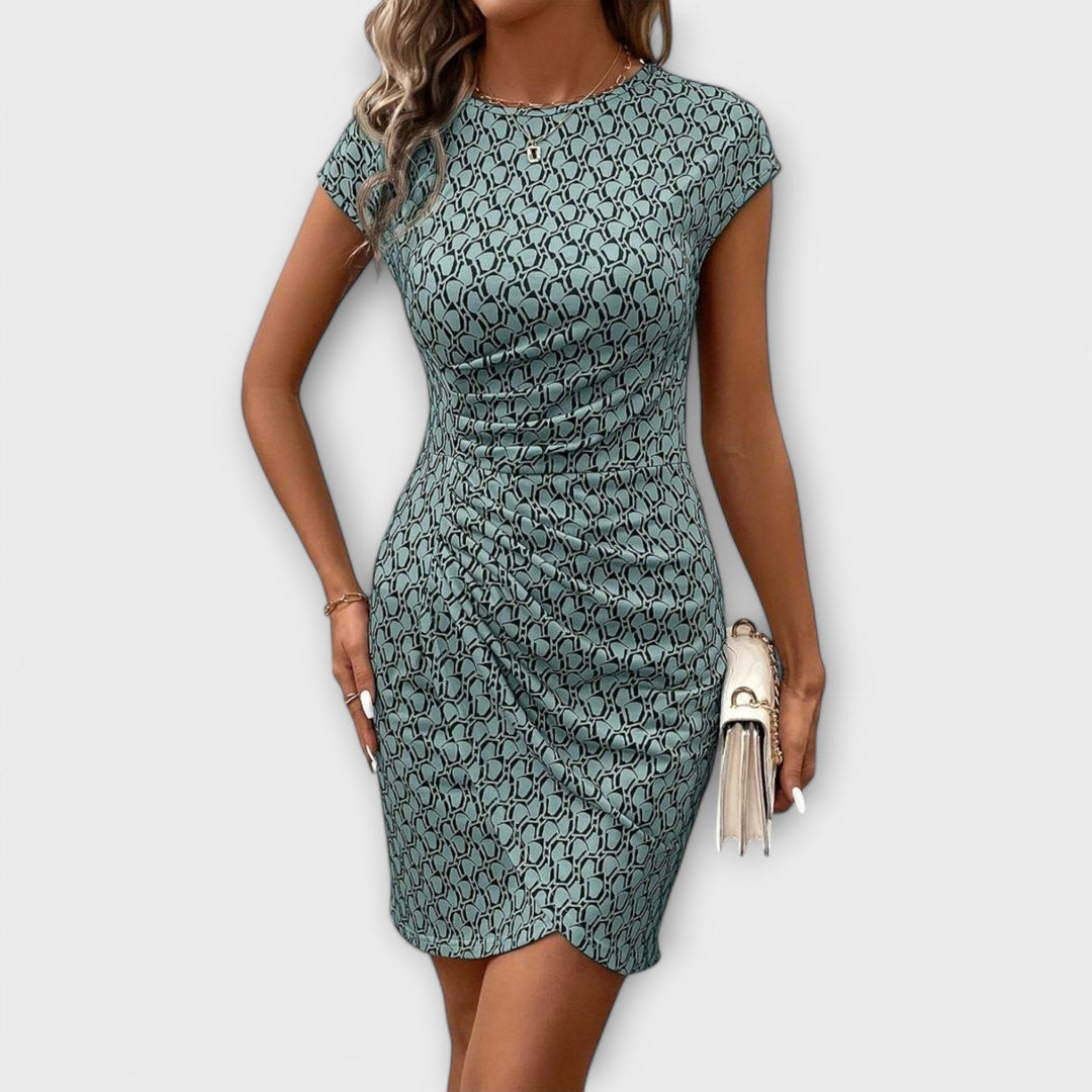 Emma - Korte Mouwen Tulpendress met Allover-Print