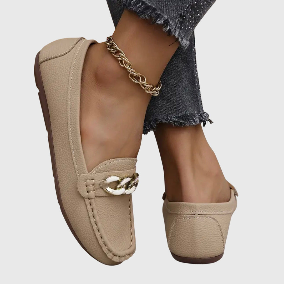 Melissa | Leren loafers met kettingdetail voor dames