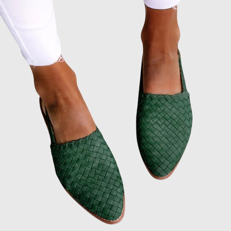 Leah | Gevlochten loafers met open neus voor dames