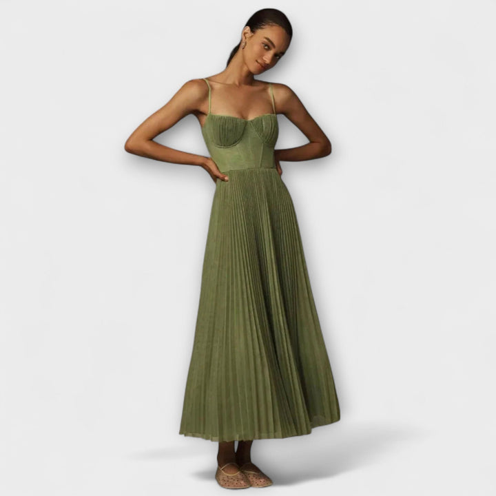 Marilyn - Faltenrok Midi Jurk van Tüll met Bustier-Design
