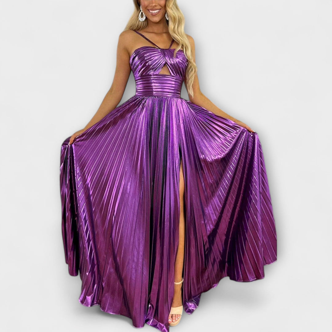 Maxi-jurk met metallic stof