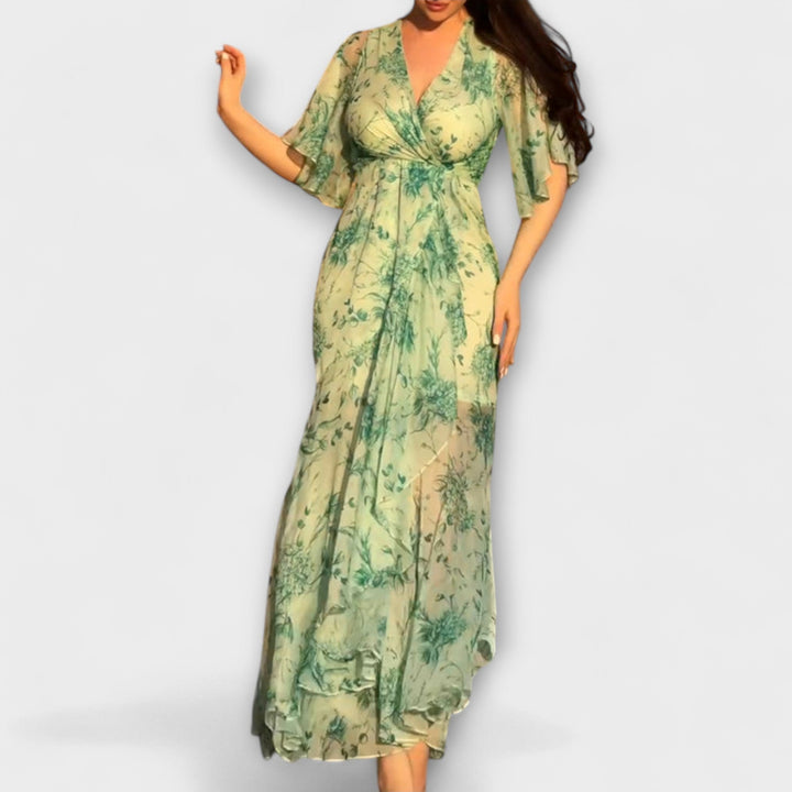 Lana - Chic Bloemen V-Hals Jurk