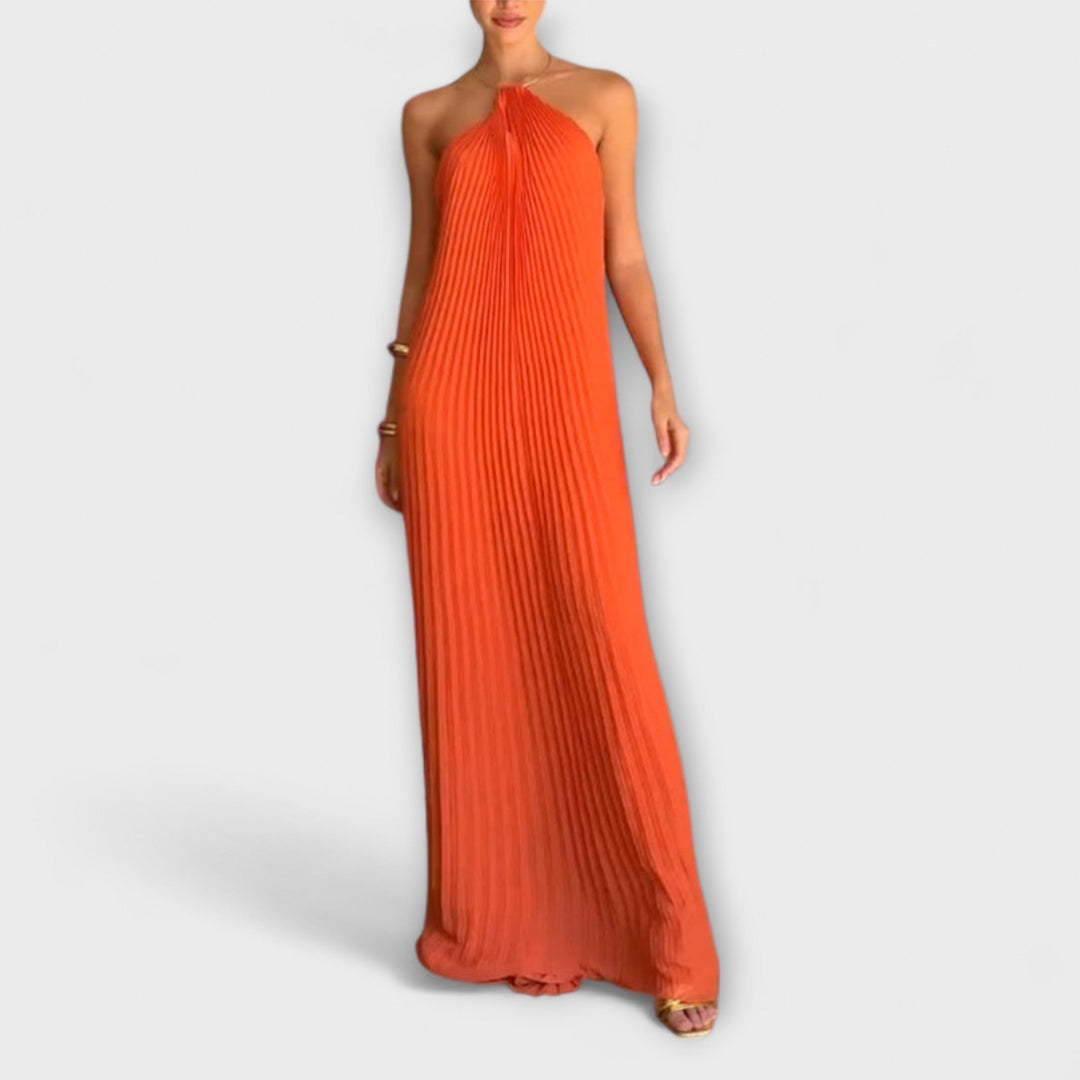 Poppy - Stijlvolle jurk met plissé-decolleté