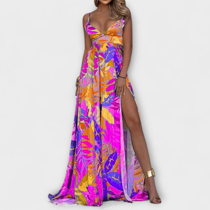 Audrey - Bloemenprint Spaghetti-jurk voor Dames