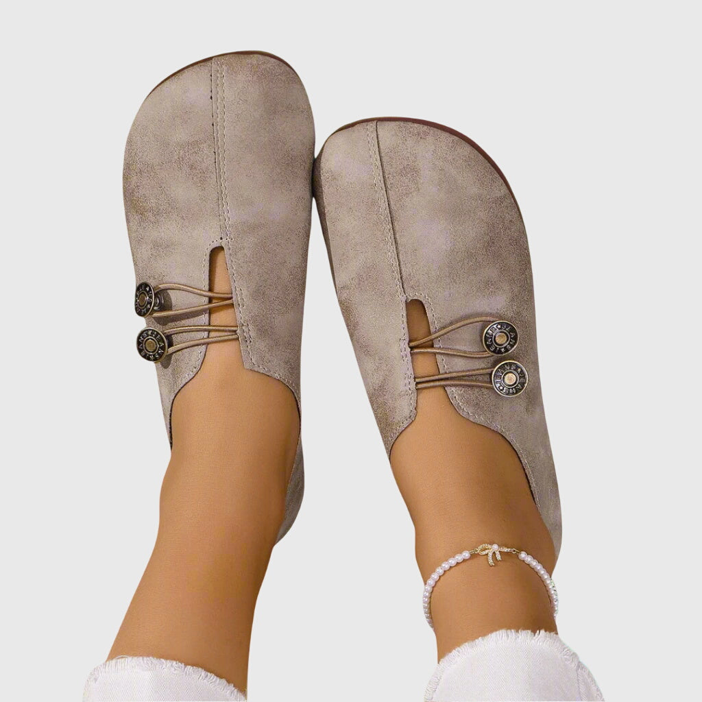 Josephine | Suède veterbottines met sierknopen voor dames