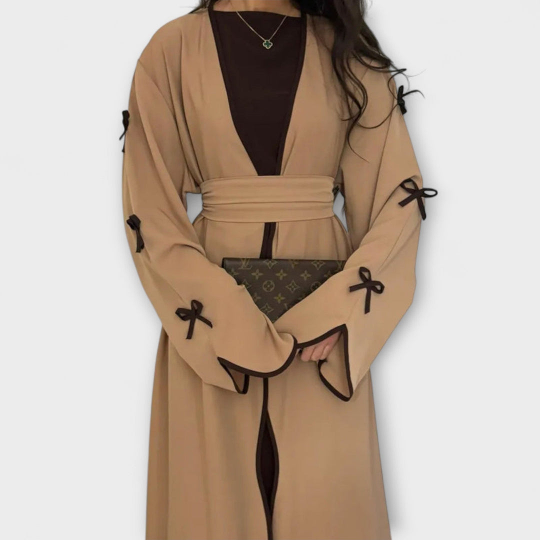 Jasmin - Chique Cardigan en Jurk Duo met Strikversiering