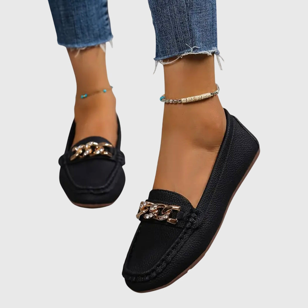 Melissa | Leren loafers met kettingdetail voor dames