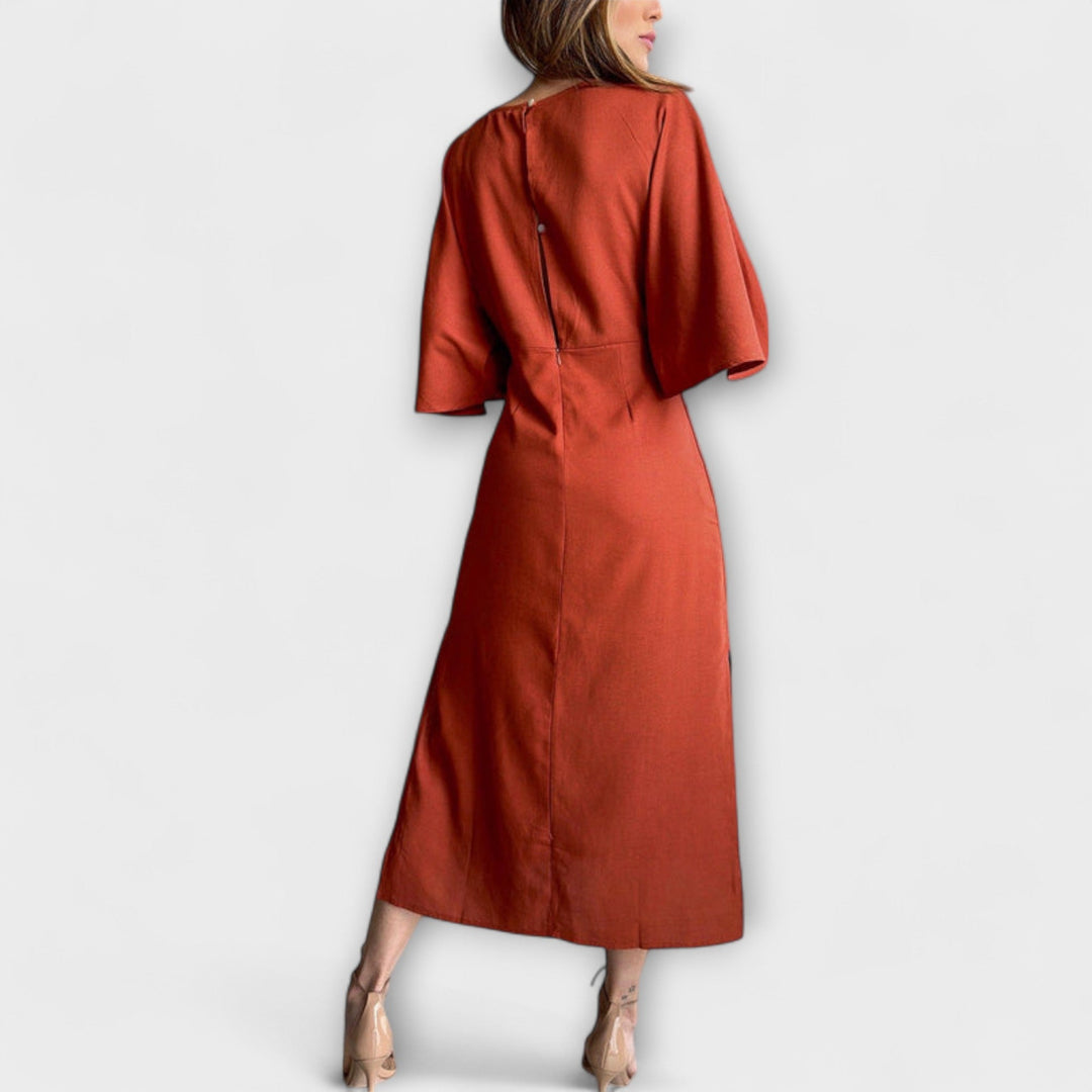Holly - Casual jurk met V-hals en strik
