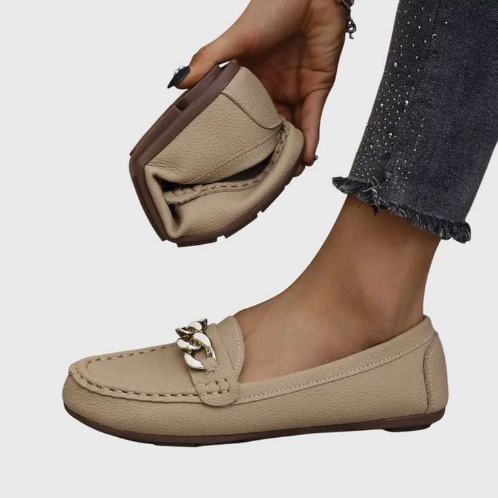 Melissa | Leren loafers met kettingdetail voor dames