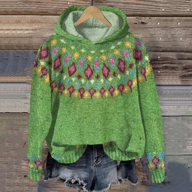 Amaya | Oversized hoodie-trui met Fair Isle-motief voor dames
