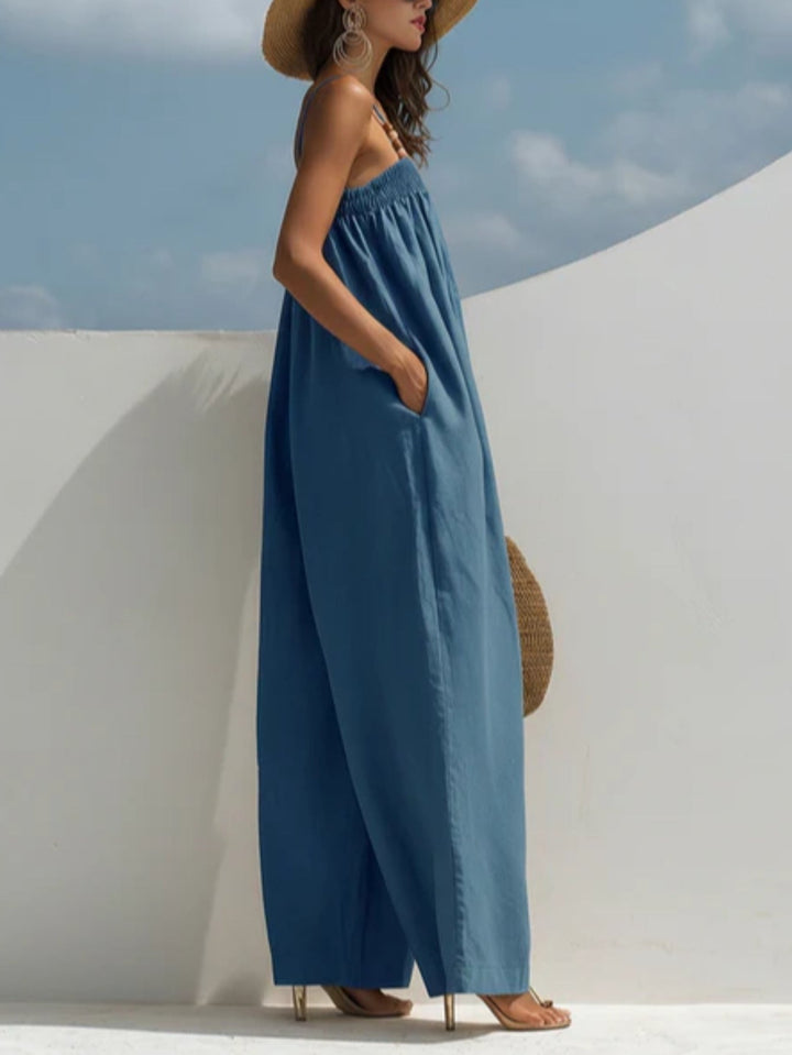 Madalena - Denim Jumpsuit met Wijde Benen