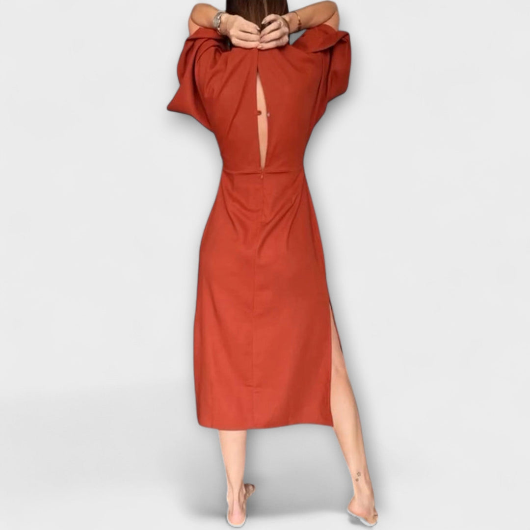 Holly - Casual jurk met V-hals en strik