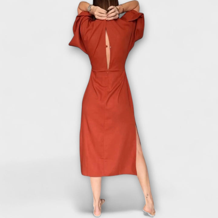 Holly - Casual jurk met V-hals en strik