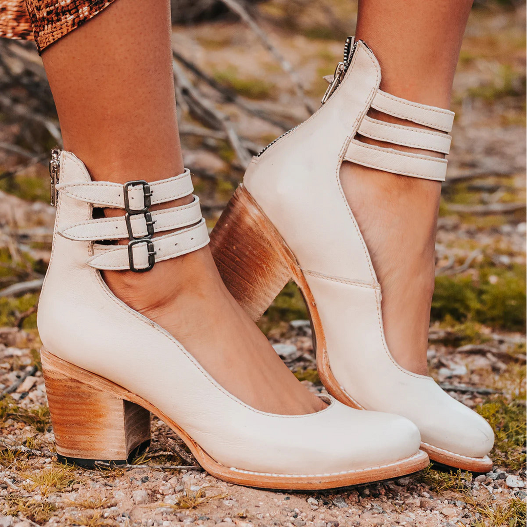 Elsa | Bottines met blokhak en gespbandjes aan de enkel voor dames