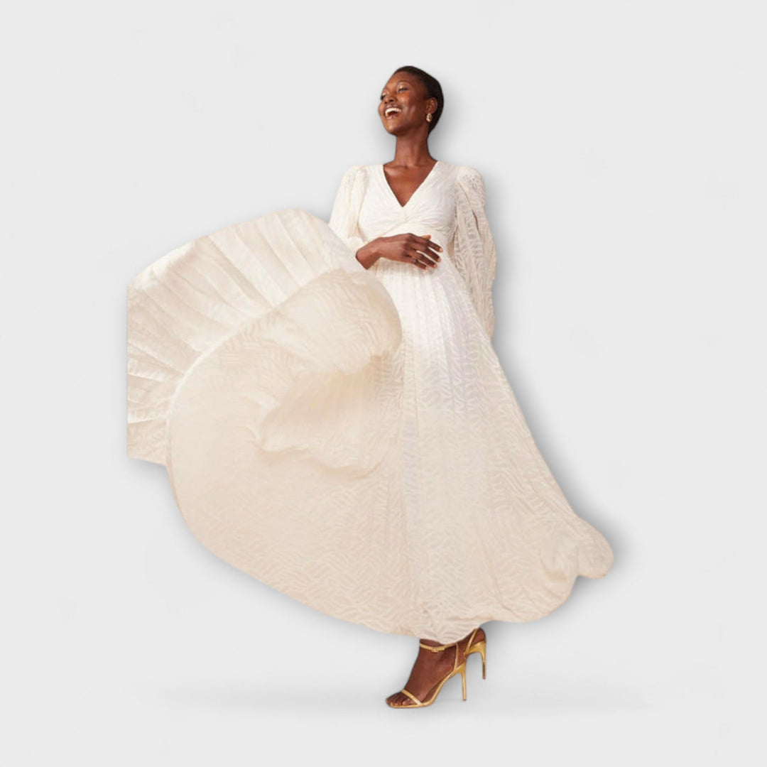 Elsa - Crème Maxi-jurk van Allegory