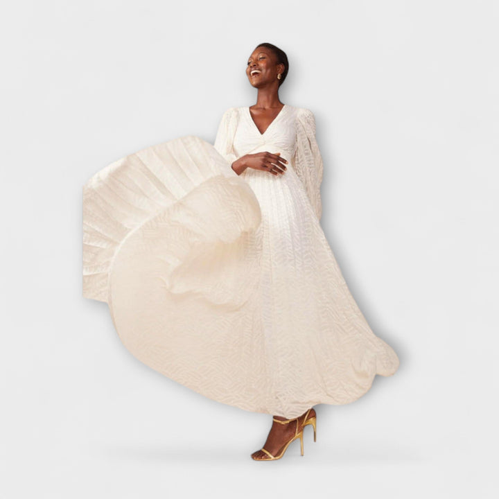 Elsa - Crème Maxi-jurk van Allegory