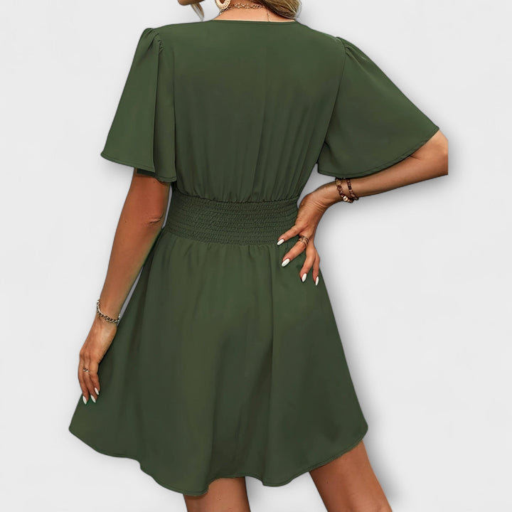 Winslet - Jurk met geraffineerde taille en V-hals