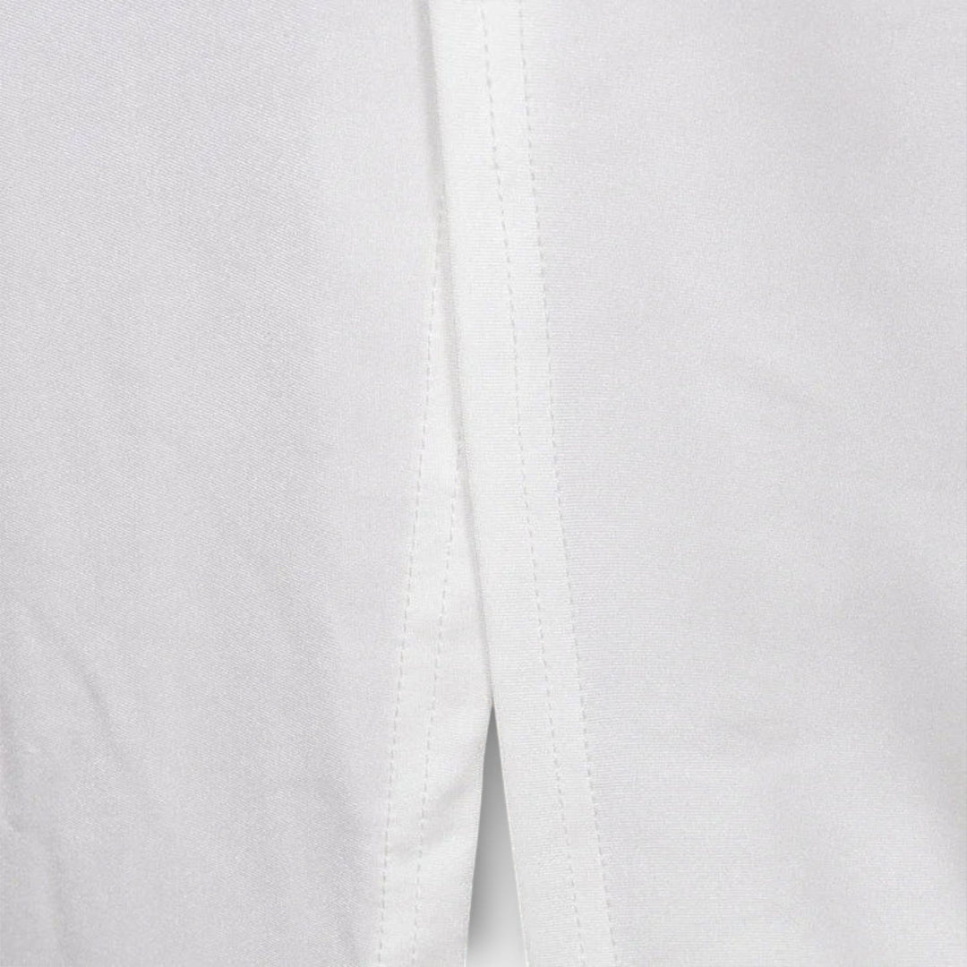 Selah - Witte Lange Mouwen Jurk met Taille-Uitsnijding en Strass Accenten