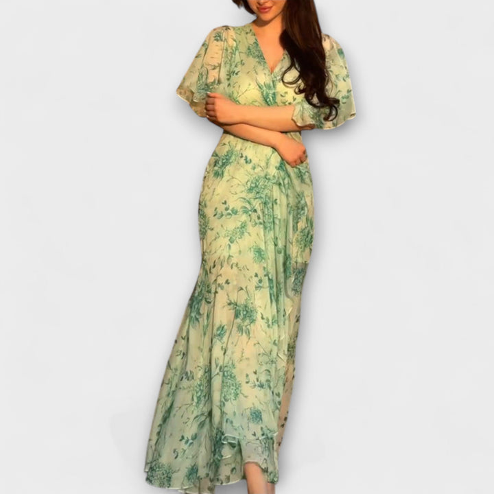 Lana - Chic Bloemen V-Hals Jurk