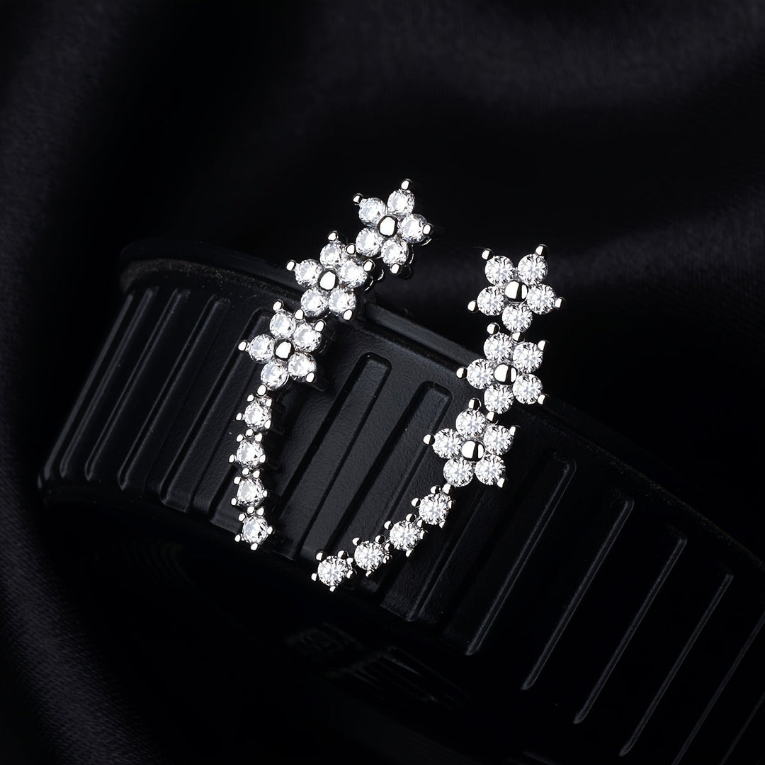 Luxueuze Florale Strass Oorbellen