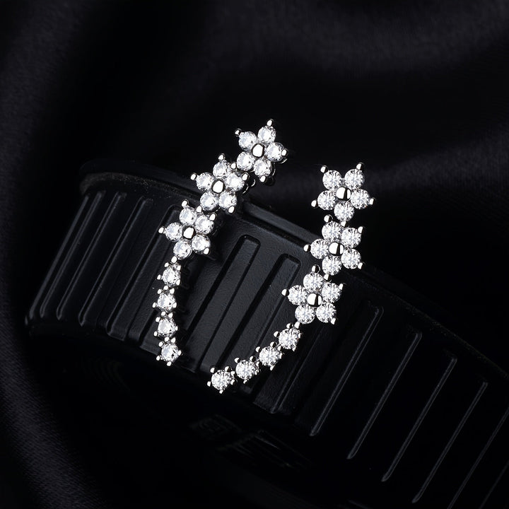 Luxueuze Florale Strass Oorbellen