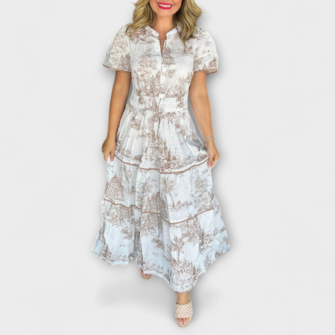 Eliza - Tijdloos Toile Maxi-jurk