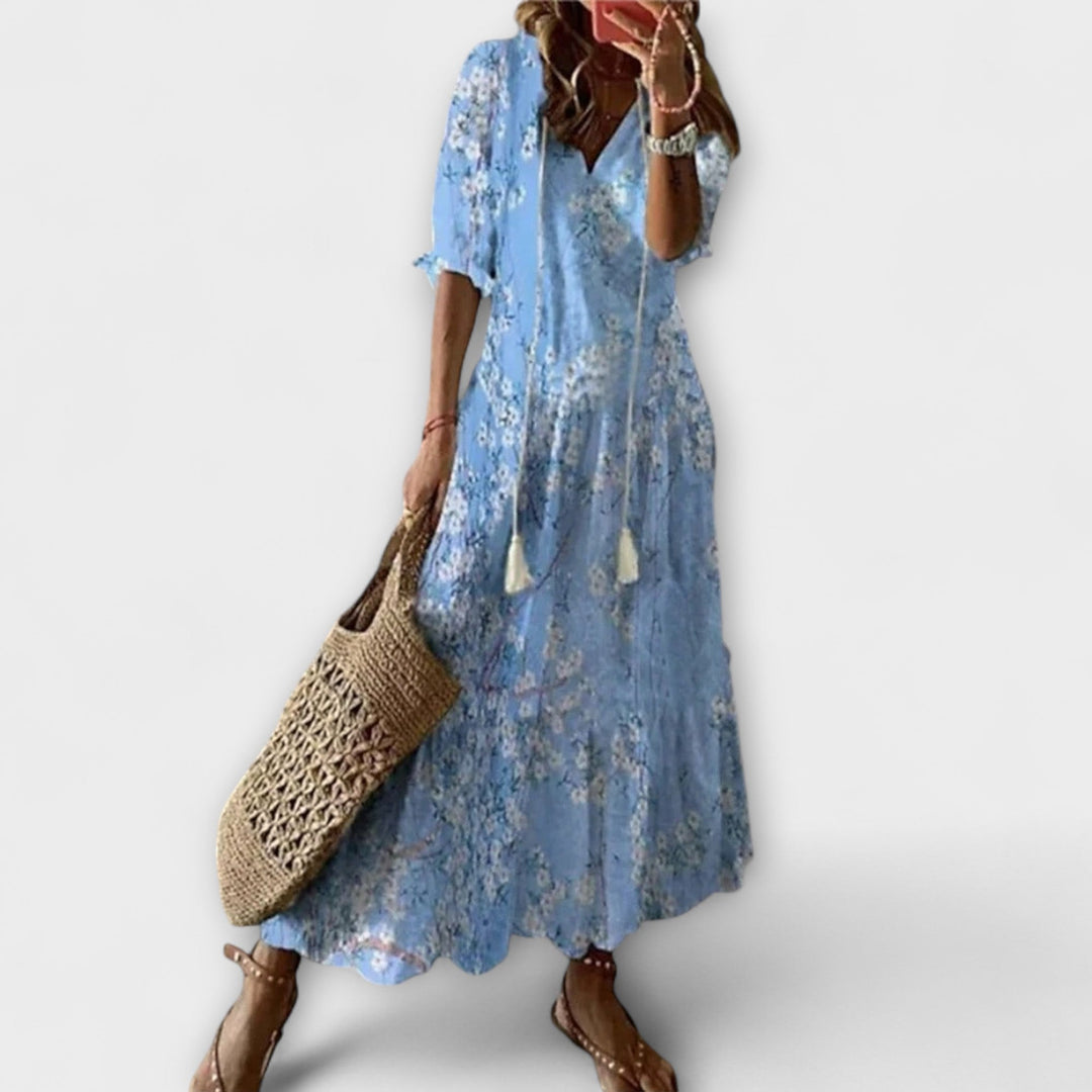 Anna – Dames Bohemian Zomerjurk met Vloeiende Silhouet