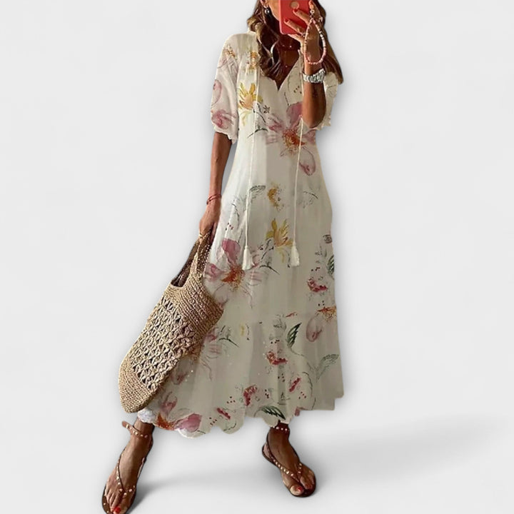 Anna – Dames Bohemian Zomerjurk met Vloeiende Silhouet