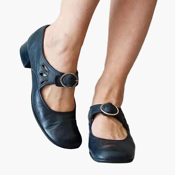 Anna - Vintage Mary Janes met Gesp en Blokhak