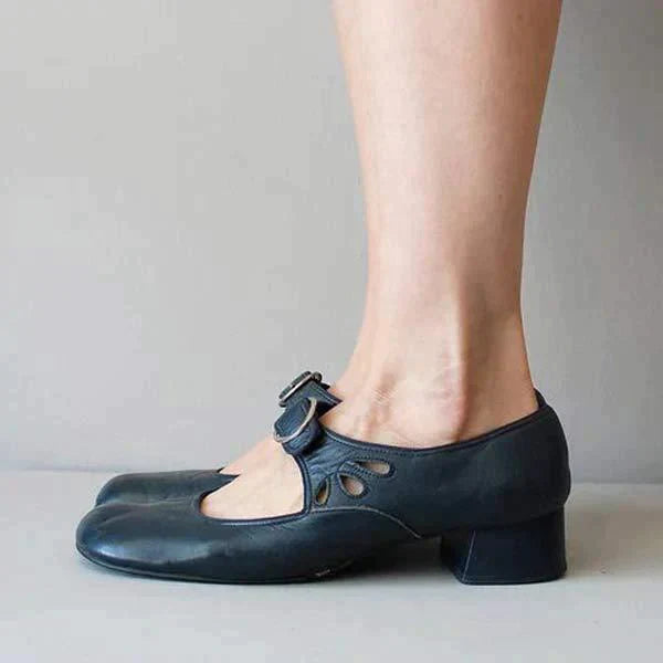 Anna - Vintage Mary Janes met Gesp en Blokhak