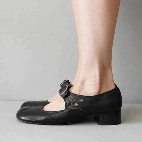 Anna - Vintage Mary Janes met Gesp en Blokhak