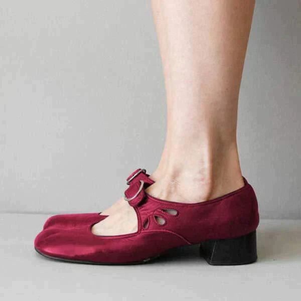 Anna - Vintage Mary Janes met Gesp en Blokhak