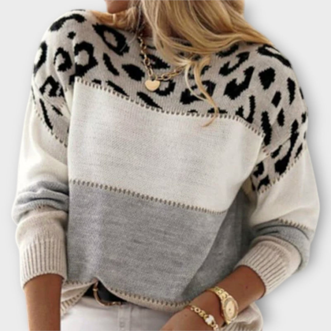 Cheyenne - Casual trui met luipaarddesign